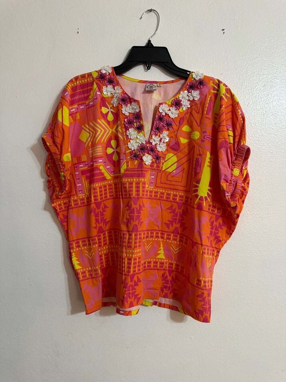 Sheridan French Floral Embellished V-Neck Top Size S